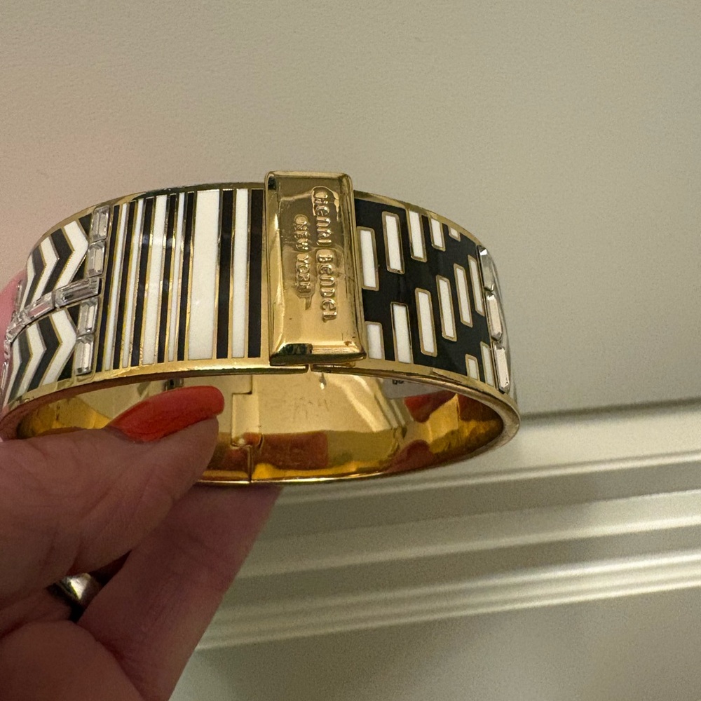 Henri Bendel Brown and White Striped Bracelet